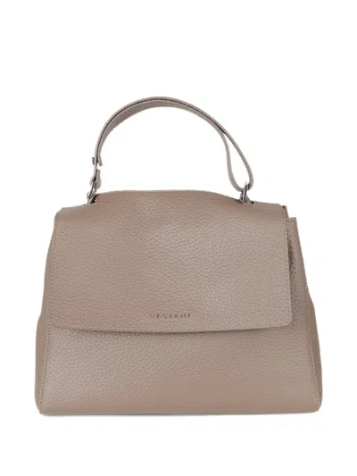 Orciani Midi Borsa Sveva Soft Leather Tote Bag In Nude