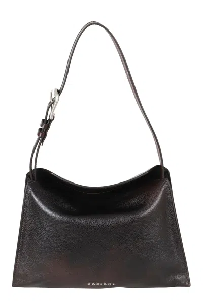 Orciani Moro Trinity S Calf Leather Shoulder Bag In Black