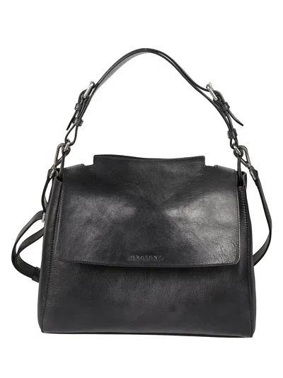 Orciani Sveva Medium Structured Calfskin Shoulder Bag In Black