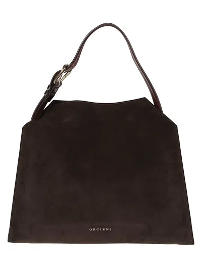 Orciani Trinity Medium Calf Leather Tote Bag In Brown
