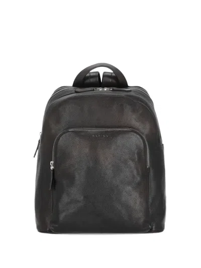 Orciani Work Lagoon Grained Leather Backpack In White
