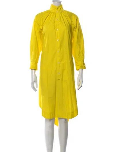 Pre-owned Organic By John Patrick Knee-length Dress In Yellow