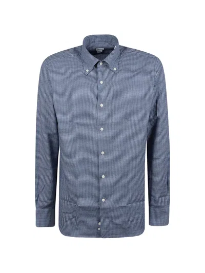 Orian Gingham-check Button-down Shirt In Blue