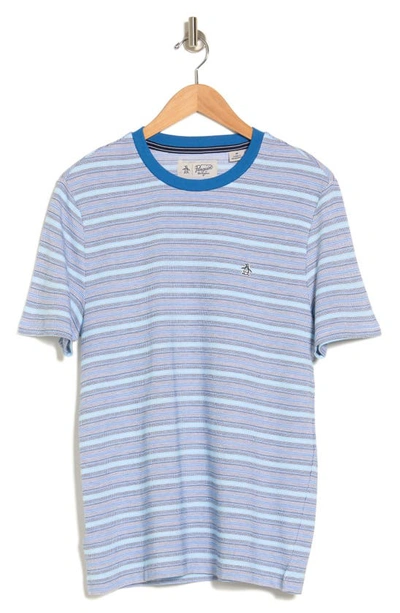 Original Penguin Birdseye Piqué Auto Stripe T-shirt In Multi