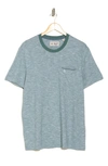 Original Penguin Chambray Tipped Pocket T-shirt In Sea Pine