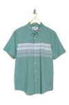 Original Penguin Chest Stripe Short Sleeve Shirt In Antique Green