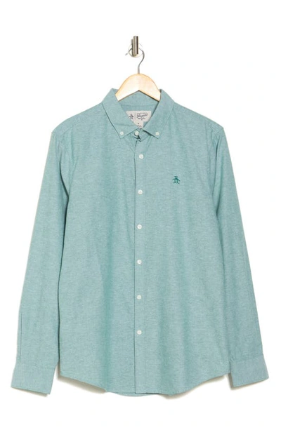 Original Penguin Core Oxford Button-up Shirt In Blue