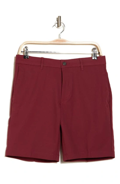 Original Penguin Golf Solid Flat Front Golf Shorts In Cordovan