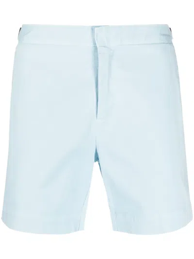 Orlebar Brown Mid-rise Cotton Shorts In Blue