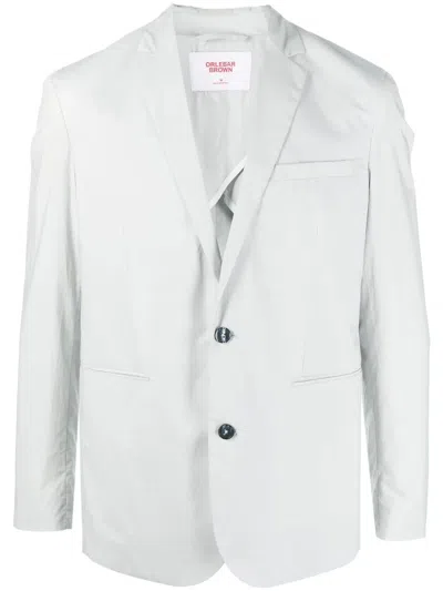 Orlebar Brown Ullock Notch-lapel Cotton-blend Blazer In Grey