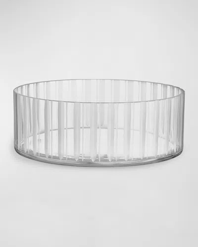 Orrefors 11" Cut In Number Stripes Bowl In White