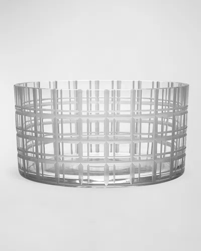 Orrefors 6" Cut In Number Checker Bowl In White