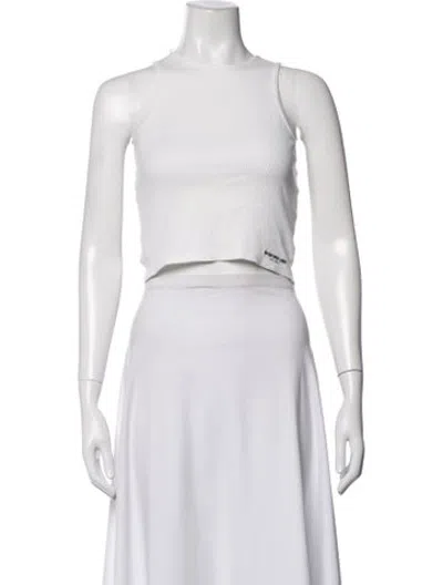 Pre-owned Orseund Iris Crew Neck Sleeveless Crop Top In White