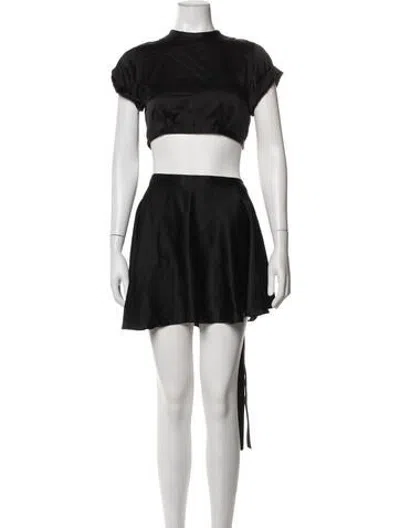 Pre-owned Orseund Iris Silk Skirt Set In Black