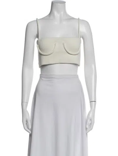Pre-owned Orseund Iris Square Neckline Sleeveless Crop Top In Neutrals