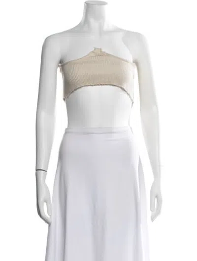 Pre-owned Orseund Iris Strapless Crop Top In Neutrals