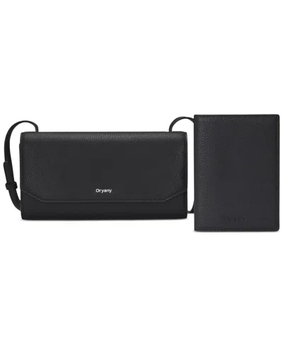 Oryany 2-piece Mandy Travel Mini Crossbody Handbag And Passport Holder Set In Black