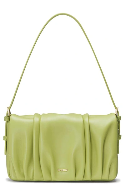 Oryany Bell Pleated Leather Shoulder Bag In Green