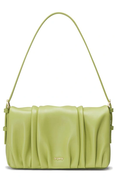 Oryany Bell Pleated Leather Shoulder Bag In Sweet Green