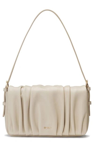 Oryany Bell Pleated Leather Shoulder Bag In Vanilla Cream
