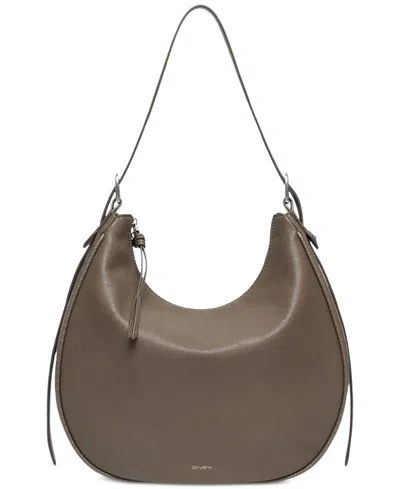 Oryany Lauren Leather Adjustable Strap Medium Shoulder Handbag In Deep Taupe