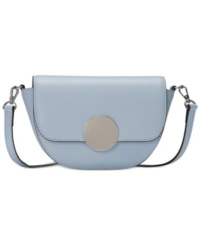 Oryany Lottie Convertible Leather Mini Saddle Crossbody Handbag In Space Blue