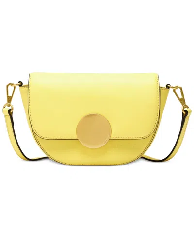 Oryany Lottie Leather Saddle Crossbody Handbag In Yellow