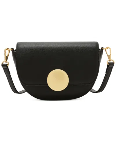 Oryany Lottie Leather Saddle Crossbody Handbag In Black