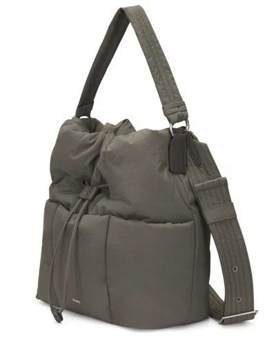 Oryany Pillow Quilted Medium Drawstring Bucket Handbag In Dark Gray