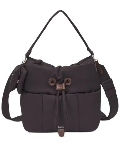 Oryany Quilted Pillow Small Bucket Handbag In Choco Brown