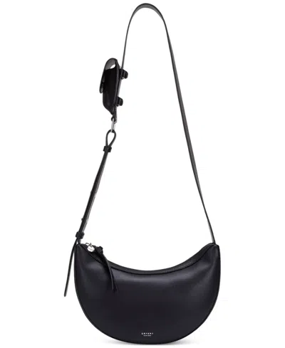 Oryany Rookie Adjustable Leather Crossbody Handbag In Black