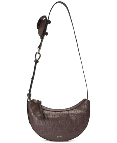 Oryany Rookie Croco Leather Crossbody Handbag With Detachable Pouch In Burgundy