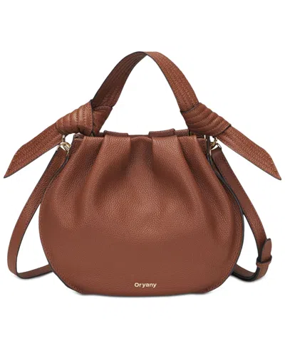 Oryany Selena Leather Crossbody Bucket Handbag In Toffee Tan