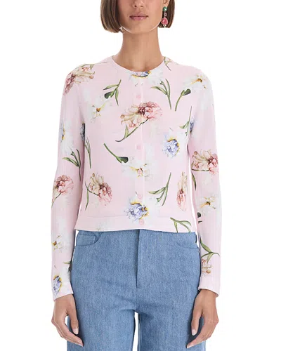 Oscar De La Renta Floral Printed Twinset Cardigan In Pink