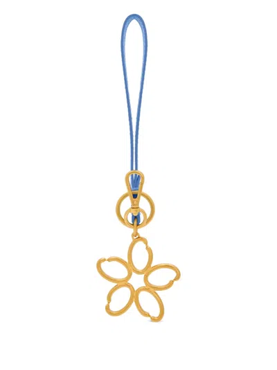Oscar De La Renta O Flower Keyring In Gold