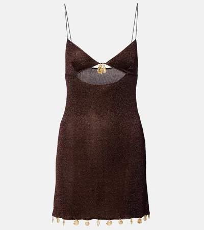 Oseree Lumiere Cutout Minidress In Brown