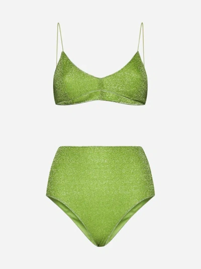 Oseree Lumiere High-waisted Bikini In Lime
