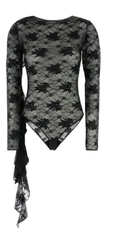 Oseree Oséree Seamless Polyamide-elastane Top In Black