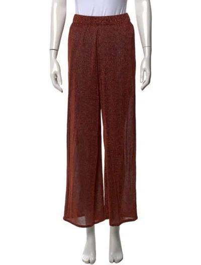 Pre-owned Oseree Wide Leg Pants In Metallic/orange