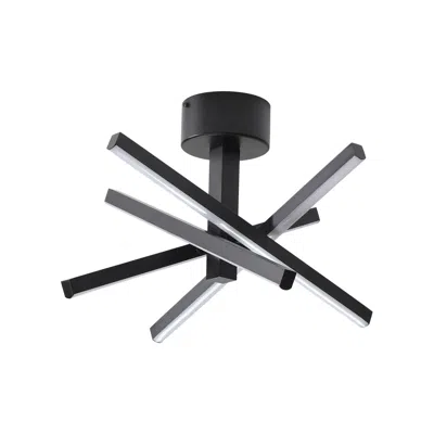 Oshana 12 Inch Modern Led Ceiling Light, Geometric Starburst Design With Black Finish For Living Room, Bedr