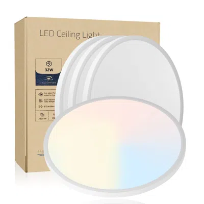 Oshana 16inch Flush Mount Ceiling Light, 32w 3520lm 5cct Selectable, Dimmable Led Ceiling Light Fixture For