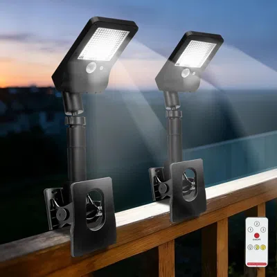 Oshana 2pack Clip On Solar Lights Outdoor - Motion Sensor Outdoor Lights With Remote Control, Solar Fence L