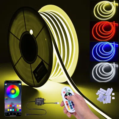 Oshana Led Neon Rope Lights With Remote Control 100-ft Color-changing
