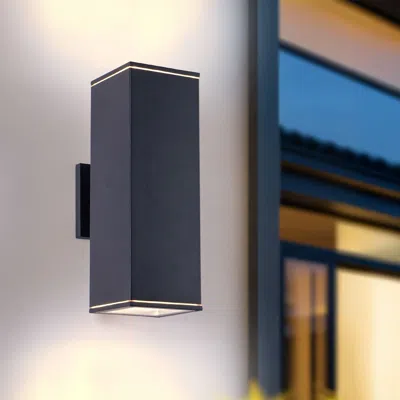 Oshana Modern Outdoor Porch Light Patio Light In 2 Lights With Aluminum Rectangular Tube And Tempered Glass