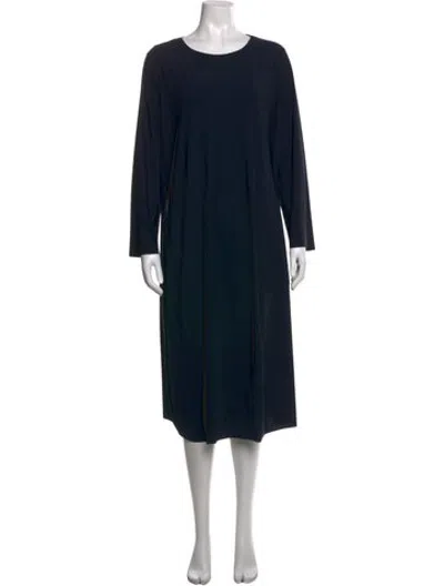 Pre-owned Oska Crew Neck Midi Length Dress In Black
