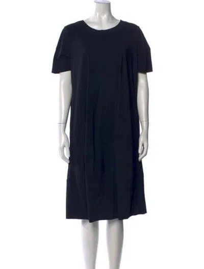 Pre-owned Oska Crew Neck Midi Length Dress In Black