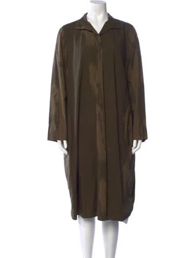 Pre-owned Oska Printed Midi Length Dress In Green