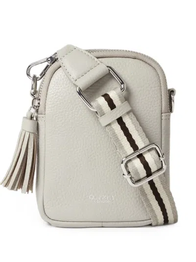 Osprey Tassel-detail Grained-leather Shoulder Bag In Gray
