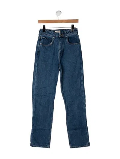 Pre-owned Ossou High-rise Straight Leg Jeans In Blue