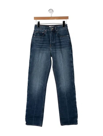 Pre-owned Ossou High-rise Straight Leg Jeans In Blue